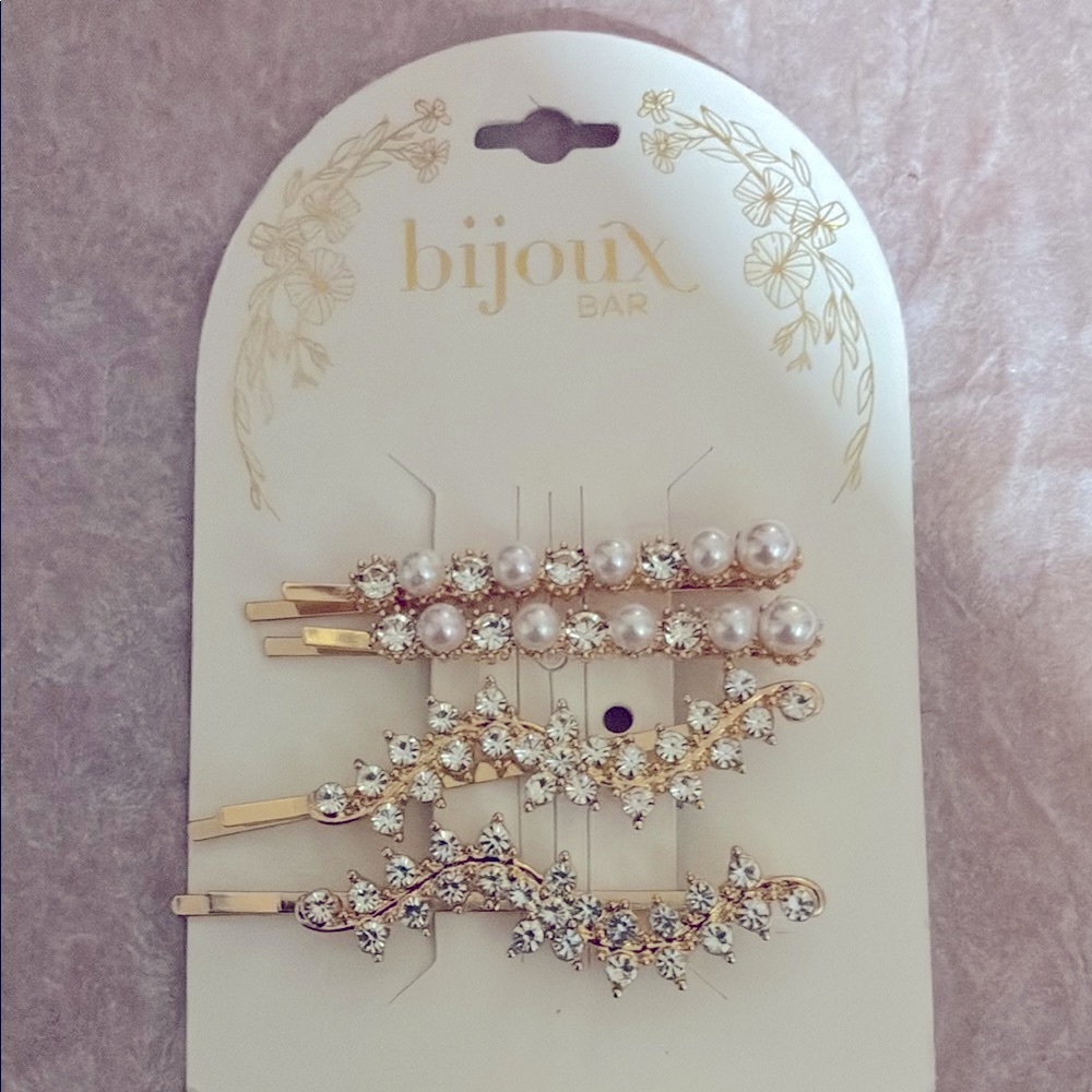 🌟CLEARANCE Bijoux Bar Gold and Pearl Hair Clip Set